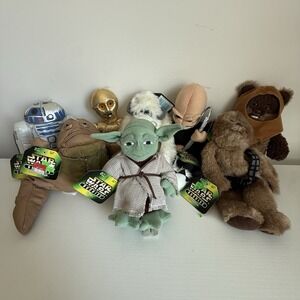 Lot of 8 Kenner 1997 Vintage Star Wars Buddies Beanie Plush All With Tags